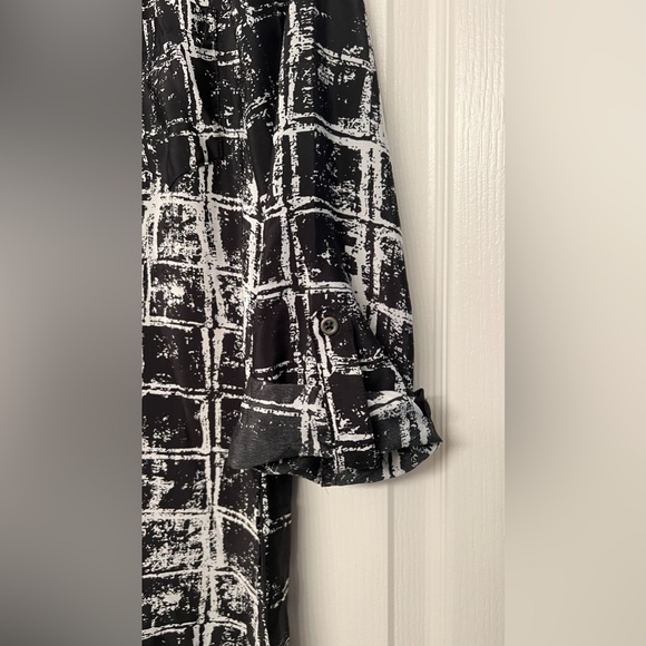 Feathers Black and White Long Dress - Picture 4 of 4